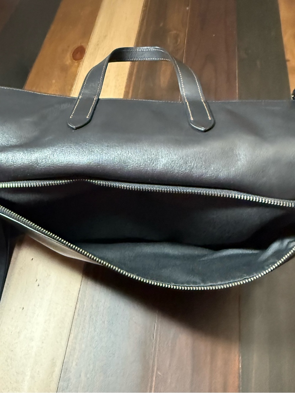 Coach Graham Foldover Tote Black Leather Crossbody Messenger Bag F50712 - Picture 9 of 12